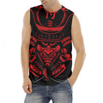 Red Samurai Mask Print Men's Fitness Tank Top