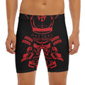 Red Samurai Mask Print Men's Long Boxer Briefs