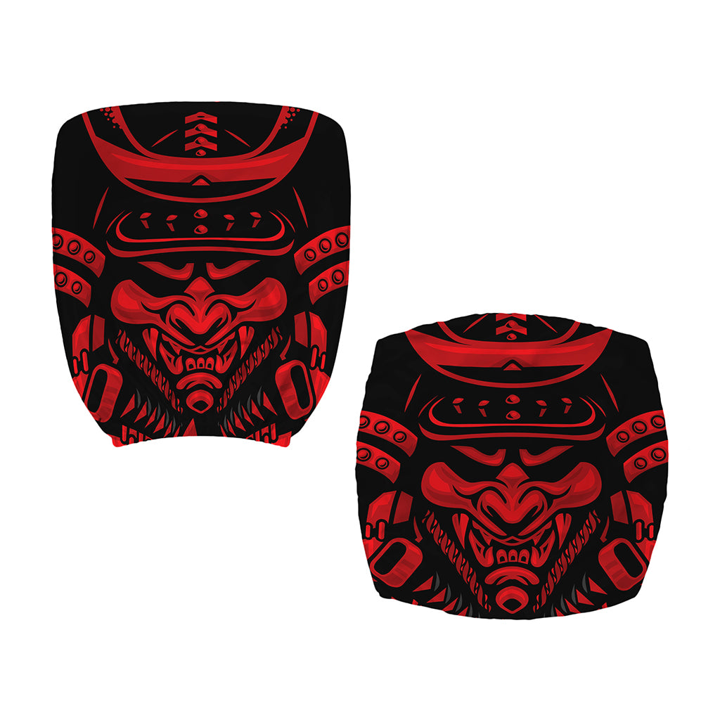 Red Samurai Mask Print Office Chair Cover