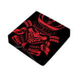 Red Samurai Mask Print Outdoor Seat Cushion Cover