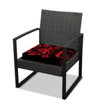 Red Samurai Mask Print Outdoor Seat Cushion Cover