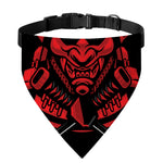 Red Samurai Mask Print Over The Collar Dog Bandana