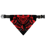 Red Samurai Mask Print Over The Collar Dog Bandana