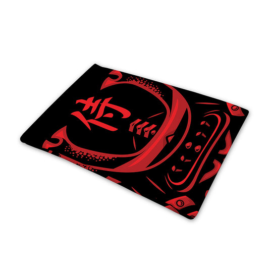 Red Samurai Mask Print Pet Cooling Mat Cover