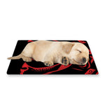 Red Samurai Mask Print Pet Cooling Mat Cover