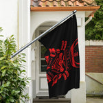 Red Samurai Mask Print Polyester Flag