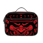 Red Samurai Mask Print Portable Lunch Bag