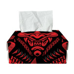 Red Samurai Mask Print Rectangle Tissue Box Cover