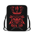 Red Samurai Mask Print Rectangular Crossbody Bag