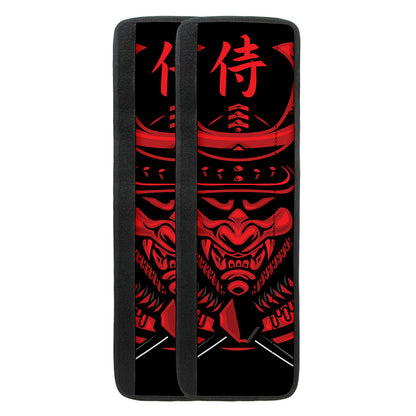 Red Samurai Mask Print Refrigerator Handle Covers