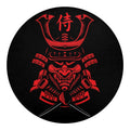 Red Samurai Mask Print Round Blanket