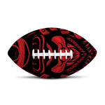 Red Samurai Mask Print Rugby Ball
