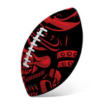 Red Samurai Mask Print Rugby Ball