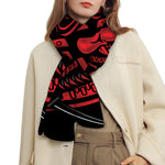 Red Samurai Mask Print Scarf