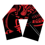 Red Samurai Mask Print Scarf