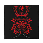 Red Samurai Mask Print Silk Bandana