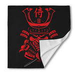 Red Samurai Mask Print Silk Bandana