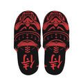Red Samurai Mask Print Slippers