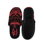 Red Samurai Mask Print Slippers