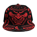 Red Samurai Mask Print Snapback Cap