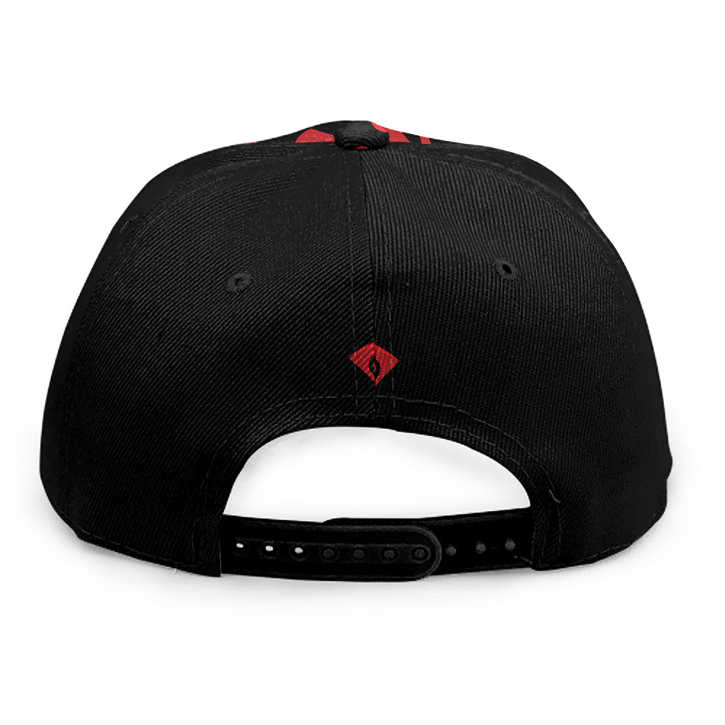 Red Samurai Mask Print Snapback Cap