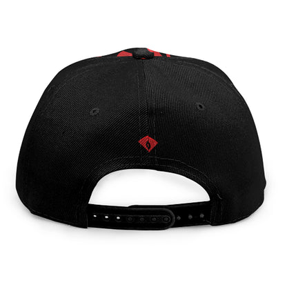Red Samurai Mask Print Snapback Cap