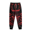 Red Samurai Mask Print Sweatpants