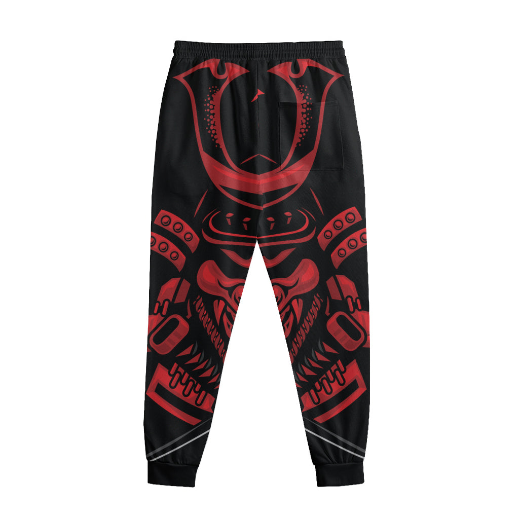 Red Samurai Mask Print Sweatpants