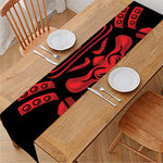 Red Samurai Mask Print Table Runner