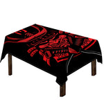 Red Samurai Mask Print Tablecloth