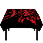 Red Samurai Mask Print Tablecloth