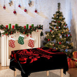 Red Samurai Mask Print Tablecloth