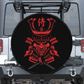 Red Samurai Mask Print Tire Cover