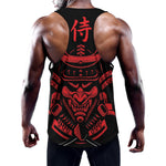 Red Samurai Mask Print Training Tank Top
