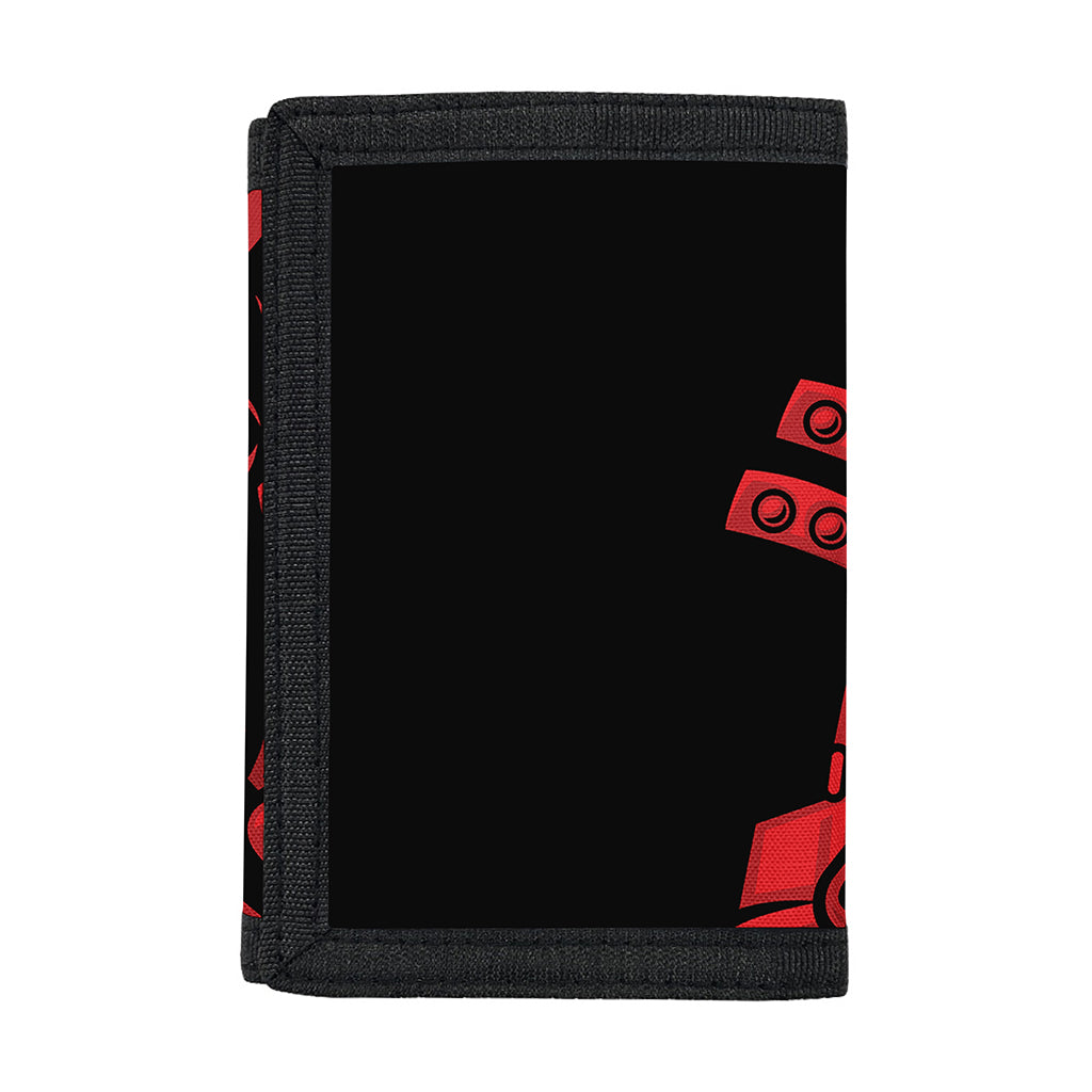 Red Samurai Mask Print Trifold Wallet