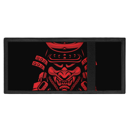 Red Samurai Mask Print Trifold Wallet