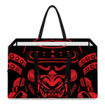 Red Samurai Mask Print Utility Tote Bag