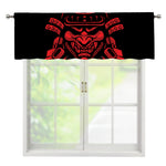 Red Samurai Mask Print Window Valance