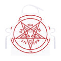 Red Satanic Pentagram Symbol Print Adjustable Apron
