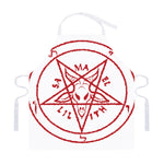 Red Satanic Pentagram Symbol Print Adjustable Apron