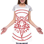 Red Satanic Pentagram Symbol Print Adjustable Apron
