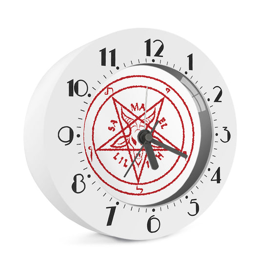 Red Satanic Pentagram Symbol Print Alarm Clock