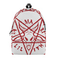 Red Satanic Pentagram Symbol Print School Backpack