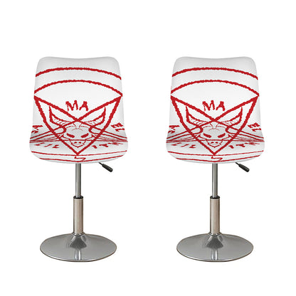 Red Satanic Pentagram Symbol Print Bar Stool Covers