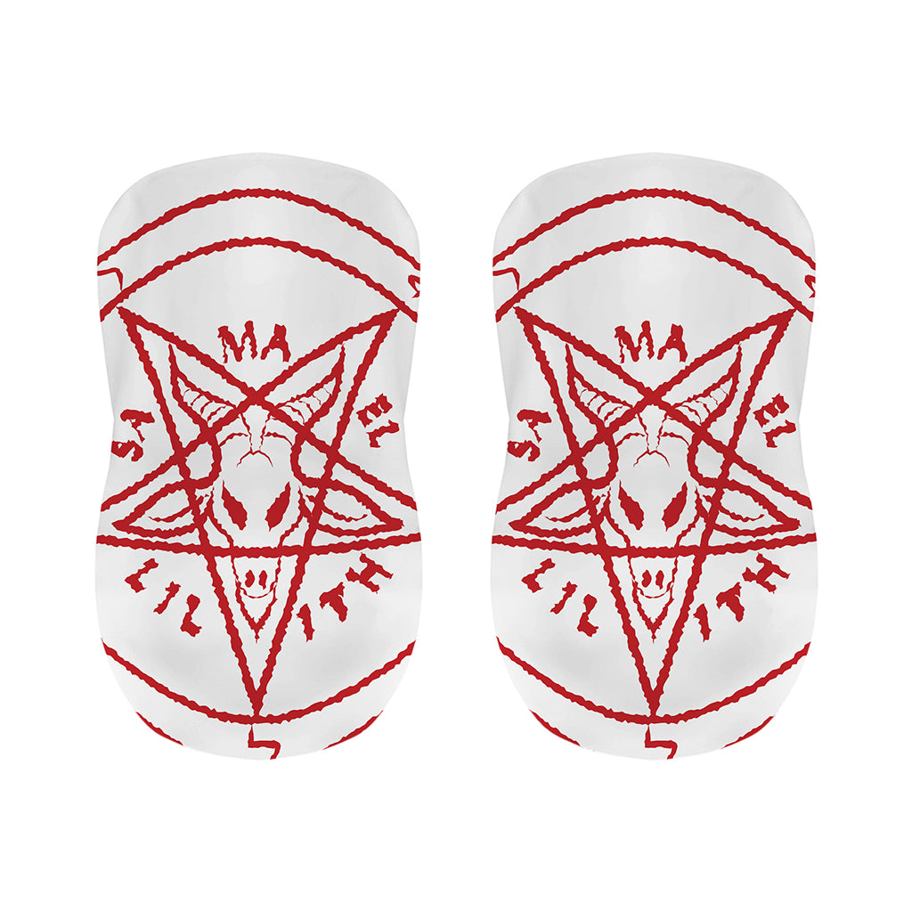 Red Satanic Pentagram Symbol Print Bar Stool Covers