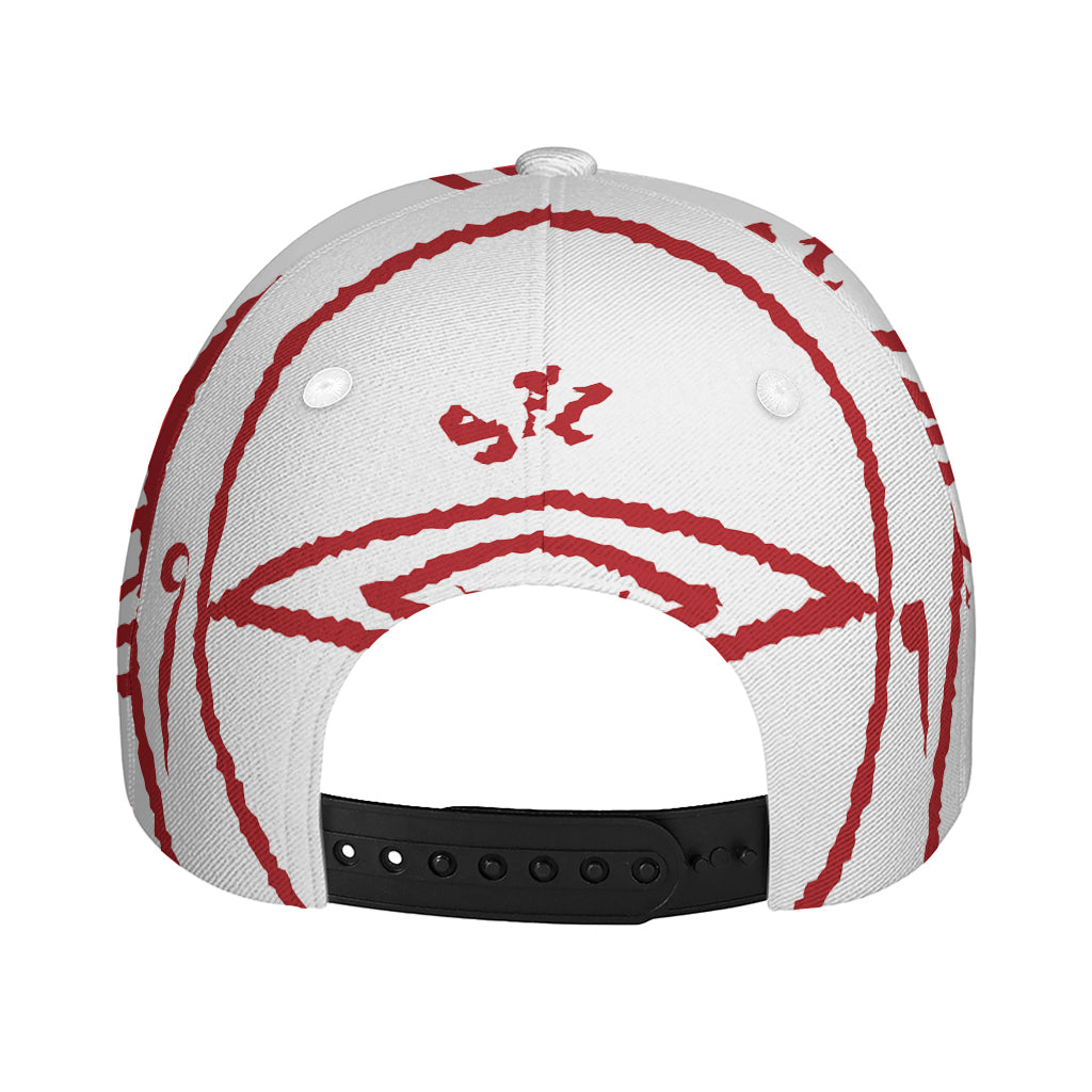 Red Satanic Pentagram Symbol Print Baseball Cap