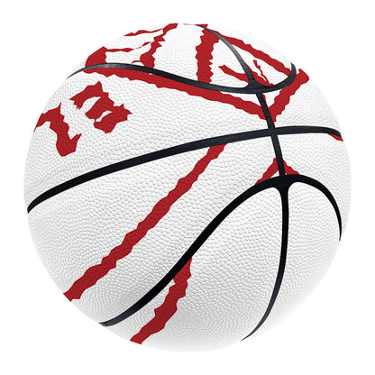 Red Satanic Pentagram Symbol Print Basketball