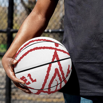 Red Satanic Pentagram Symbol Print Basketball