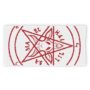 Red Satanic Pentagram Symbol Print Beach Towel