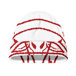 Red Satanic Pentagram Symbol Print Beanie
